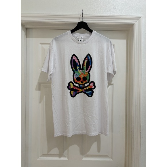 Psycho Bunny Other - Psycho Bunny Men's Medium White Graphic Skull Bunny T-Shirt Crew Neck
